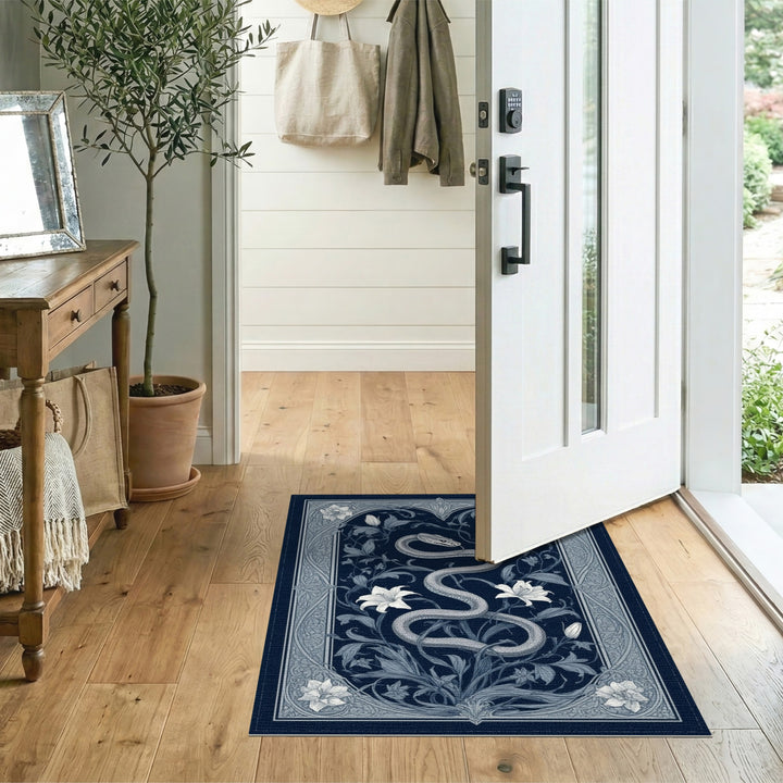 Blue Serpent Lily Area Rug