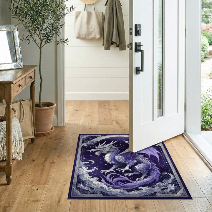 Celestial Purple Dragon Washable Area Rug