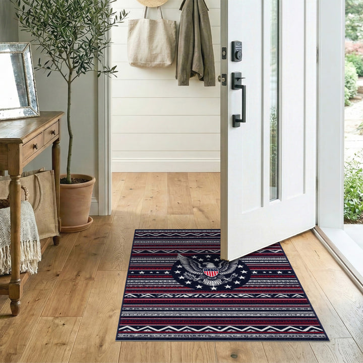 Patriotic Eagle Red White Blue Area Rug