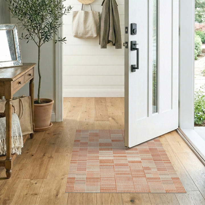 Geometric Modern Orange Geometric Striped Area Rug