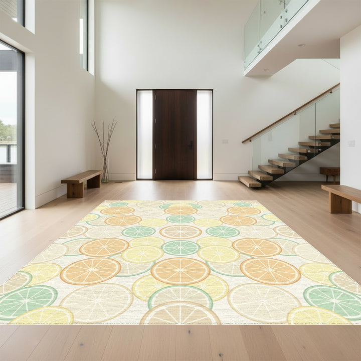 Citrus Slices In Pastel Hues Rug
