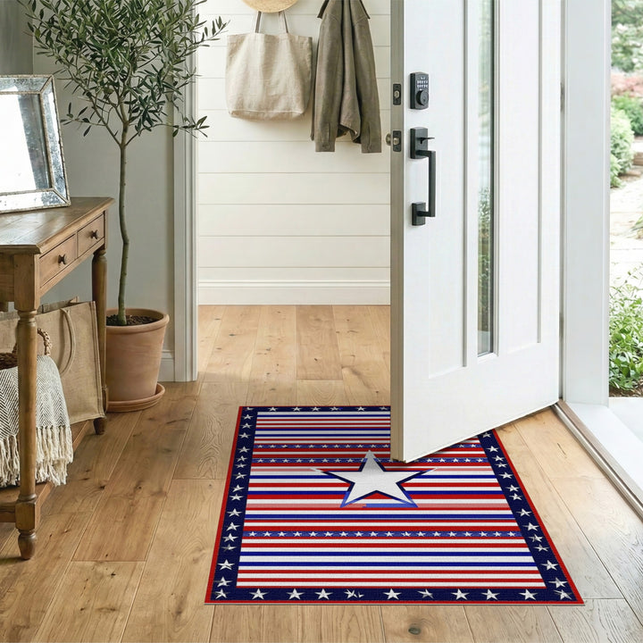 Patriotic Central Star Area Rug