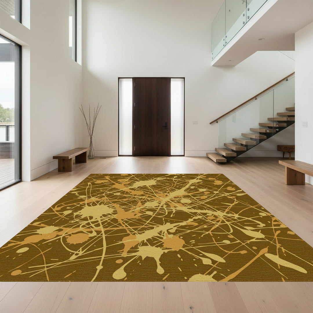 Earthy Splatter Abstract Splash Rug