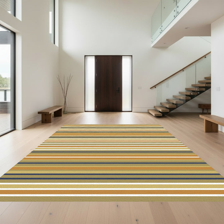 Earthy Tone Horizontal Stripe Rug