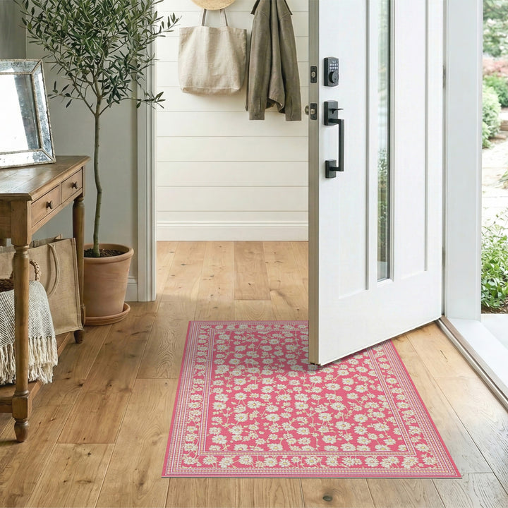 Daisy Pink Daisy Floral Vintage Area Rug
