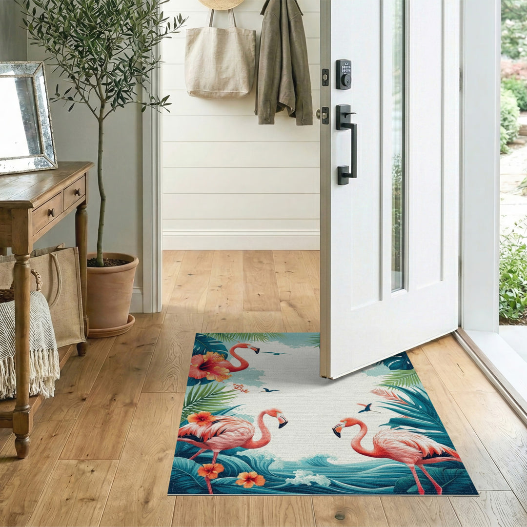 Flamingo Paradise Coastal Area Rug