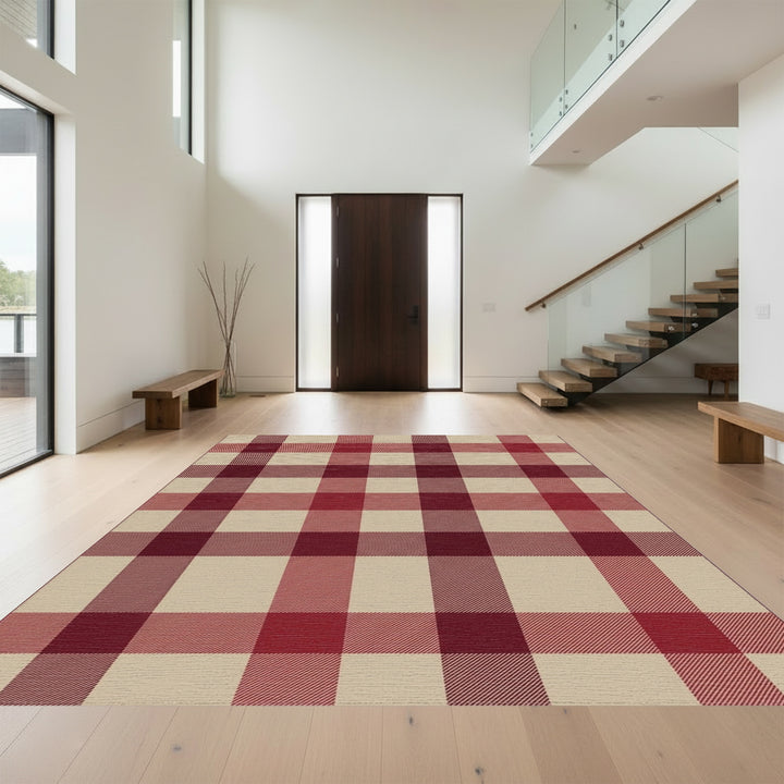 Crimson Sand Buffalo Check Rug