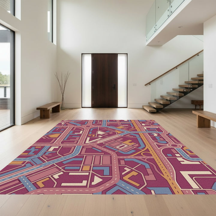 Urban Street Map Collage Rug