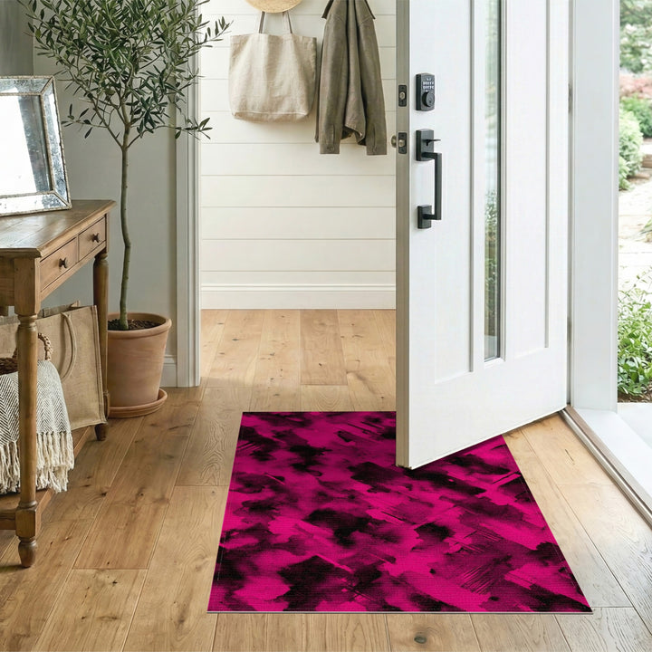 Abstract Area Vivid Pink Abstract Area Rug