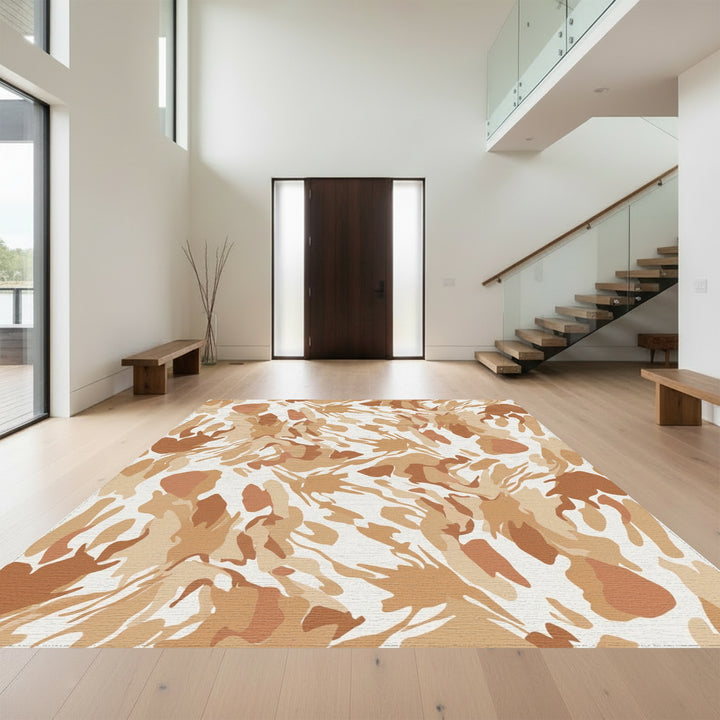 Earthy Tone Abstract Splatter Rug