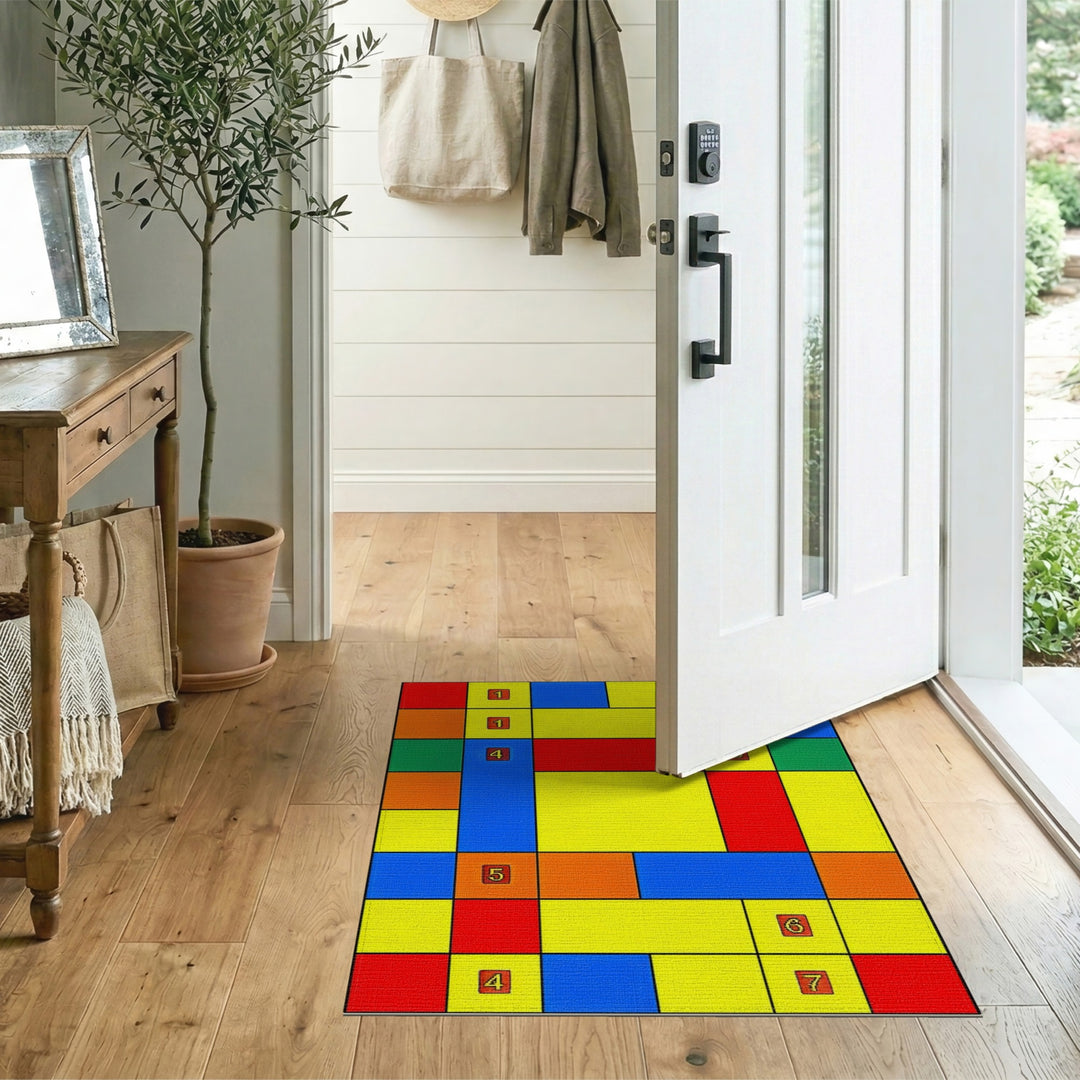 Multi-Color Geometric Kids Area Rug