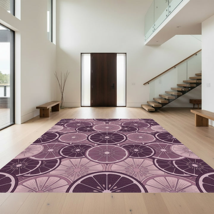 Mauve Citrus Slice Collage Rug