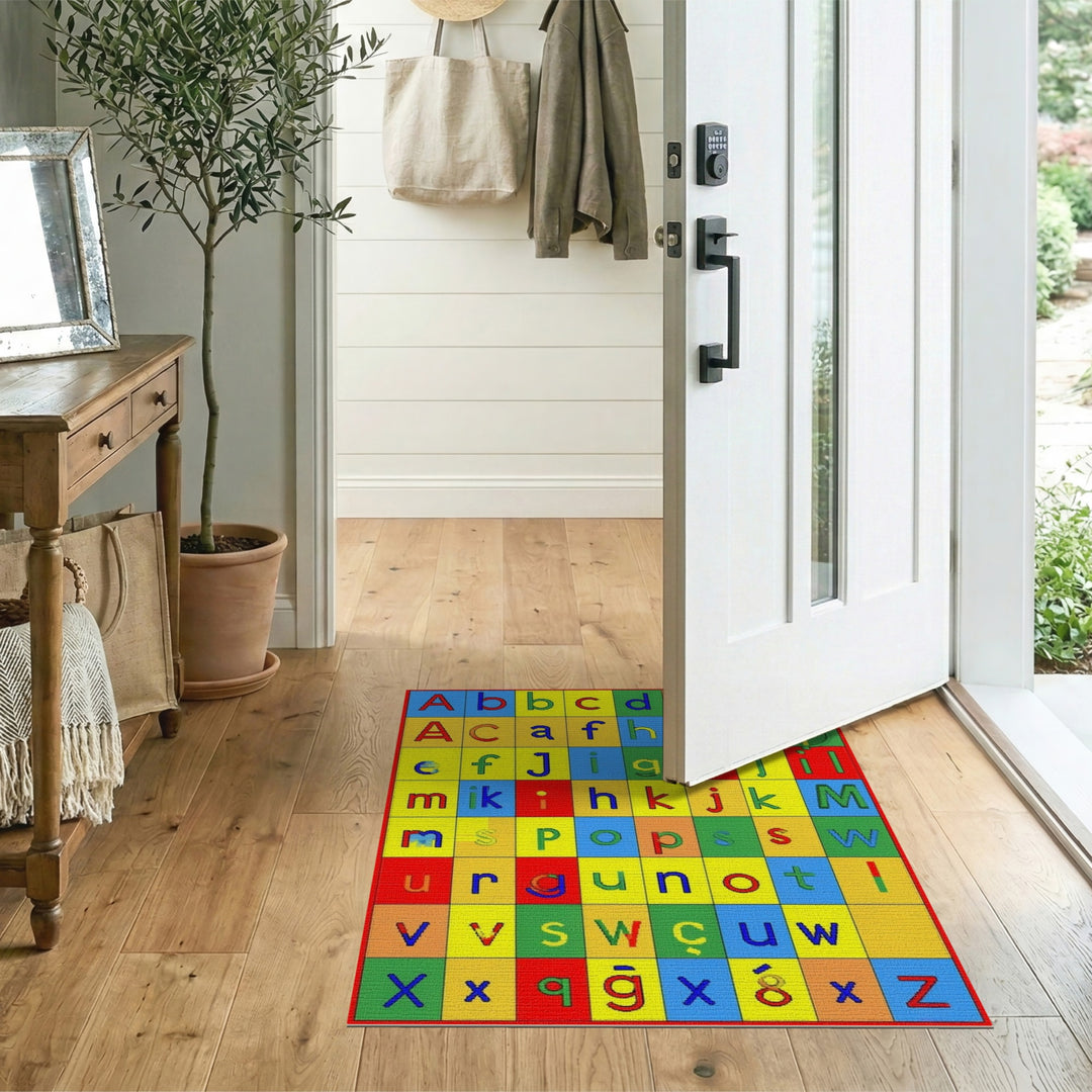 Multi-color and Patterns Colorful Alphabet Kids Area Rug
