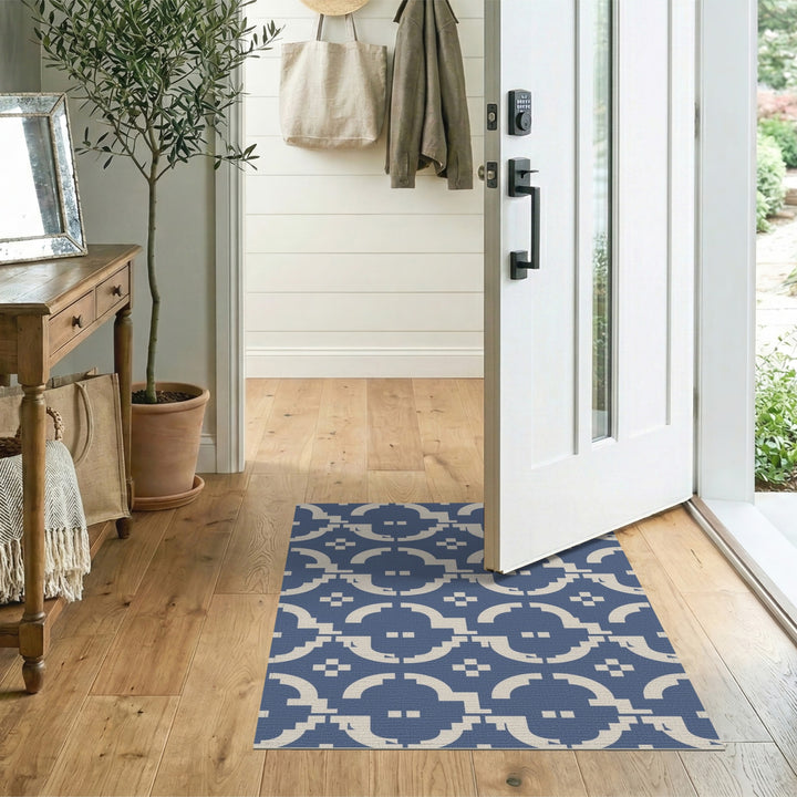 Blue Geometric Modern Area Rug