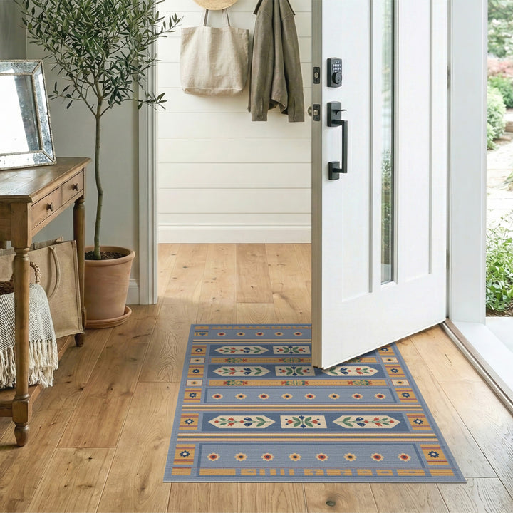 Blue Floral Heritage Area Rug