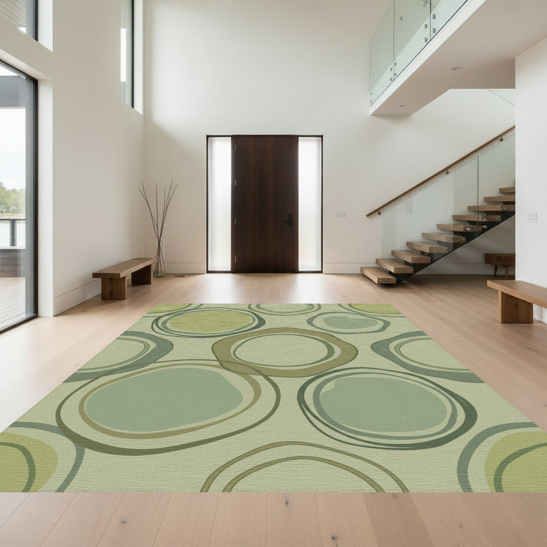 Earthy Tones Abstract Circles Rug