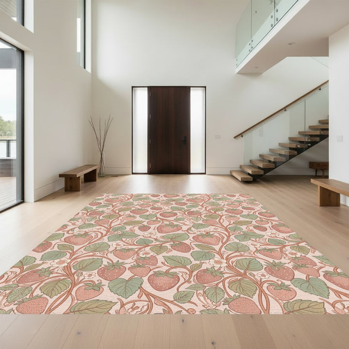 Vintage Strawberry Vine Floral Rug