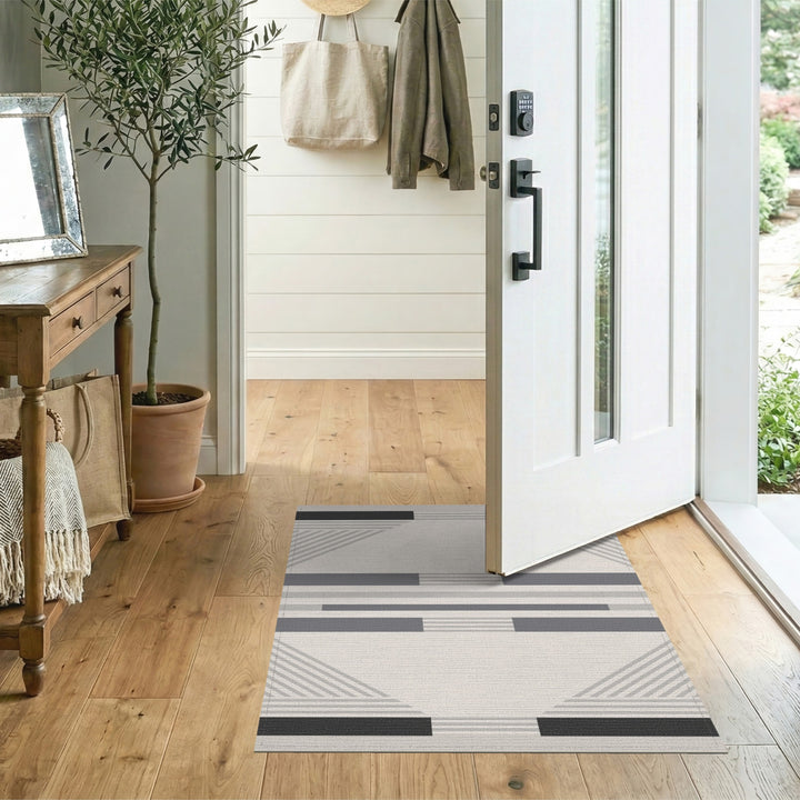 Grey Geometric Area Rug