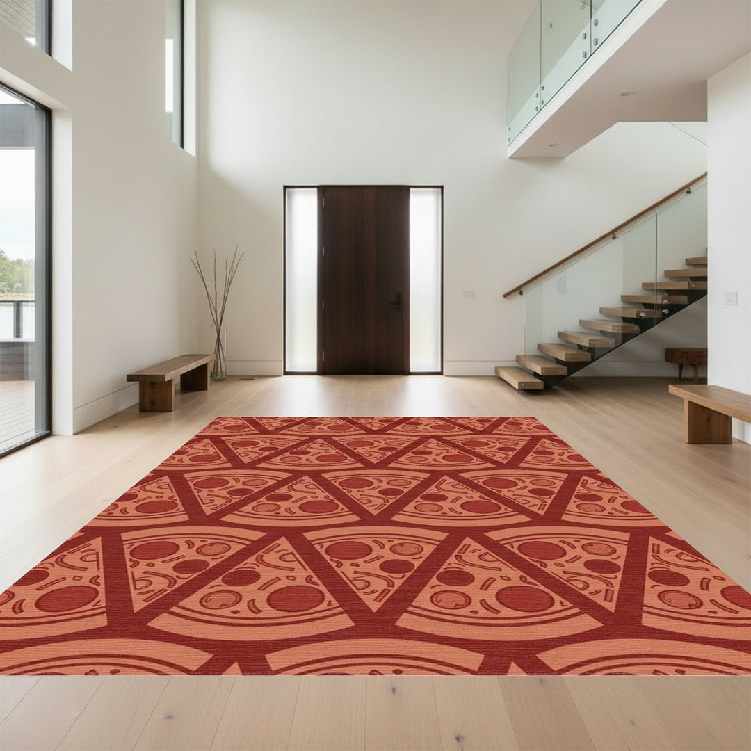 Terracotta Pepperoni Pizza Trio Rug