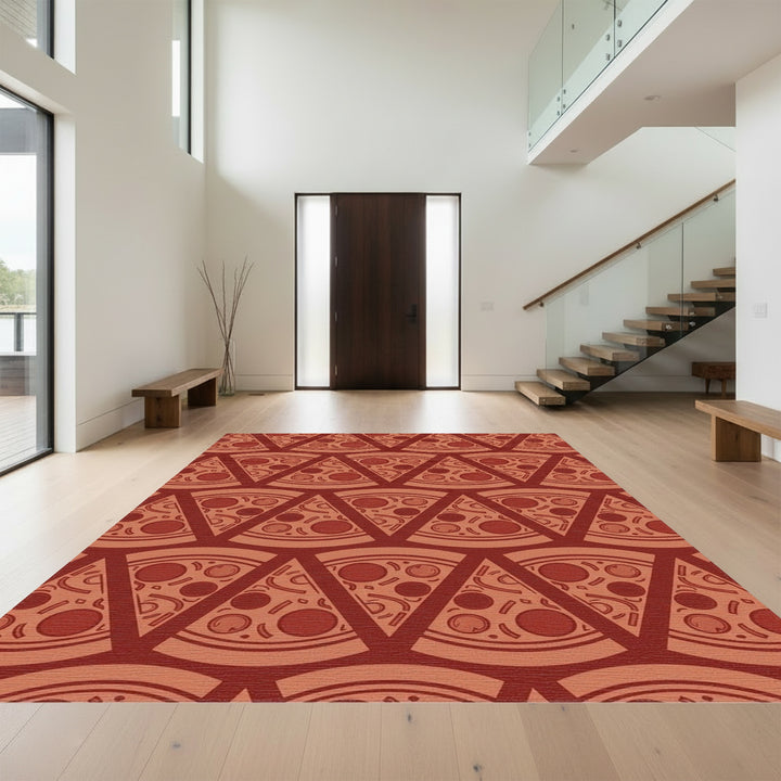 Terracotta Pepperoni Pizza Trio Rug