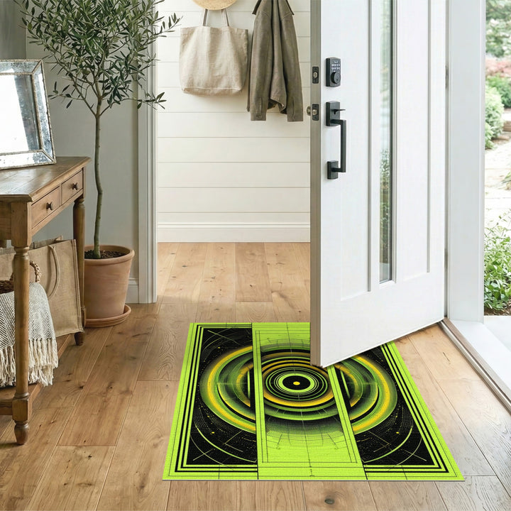 Green Geometric Orbit Area Rug