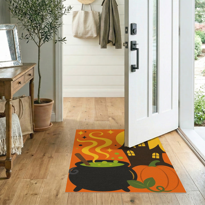 Halloween Cauldron Pumpkin Kids Rug