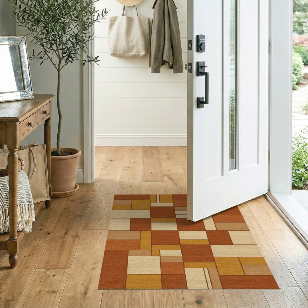 Geometric Brown Area Rug
