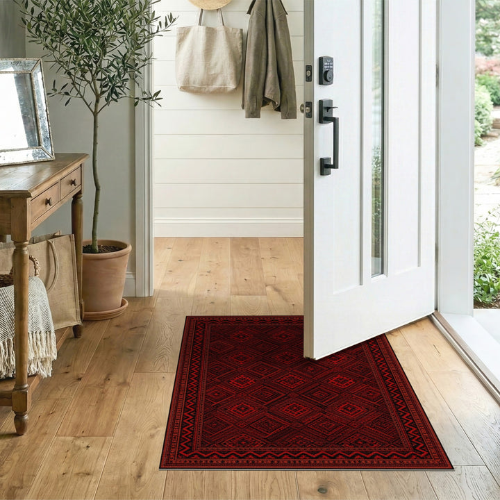 ODIKA Red Heritage Tribal Area Rug