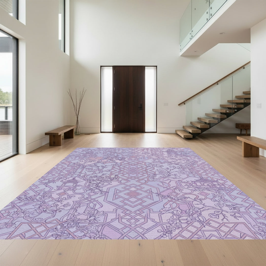 Lavender Pagoda Garden Dragon Rug