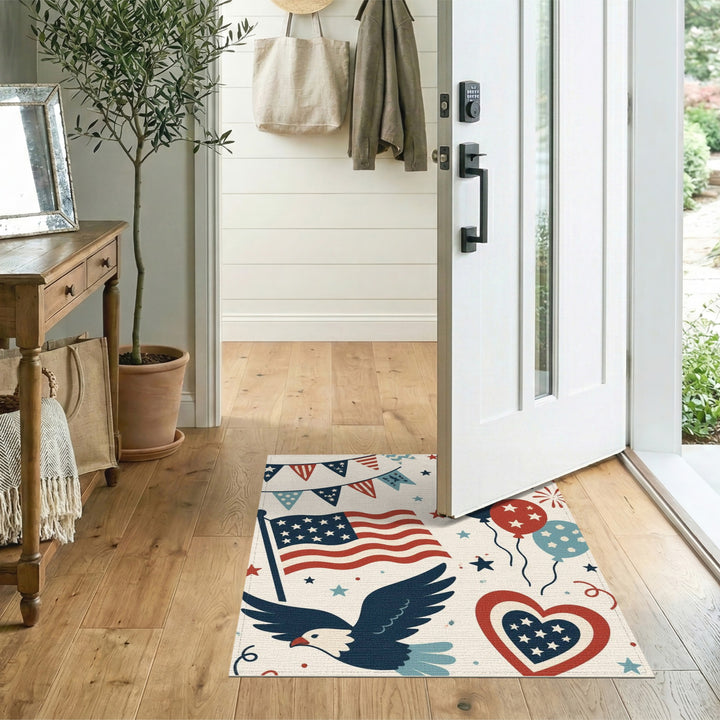Patriotic Eagle American Flag Area Rug