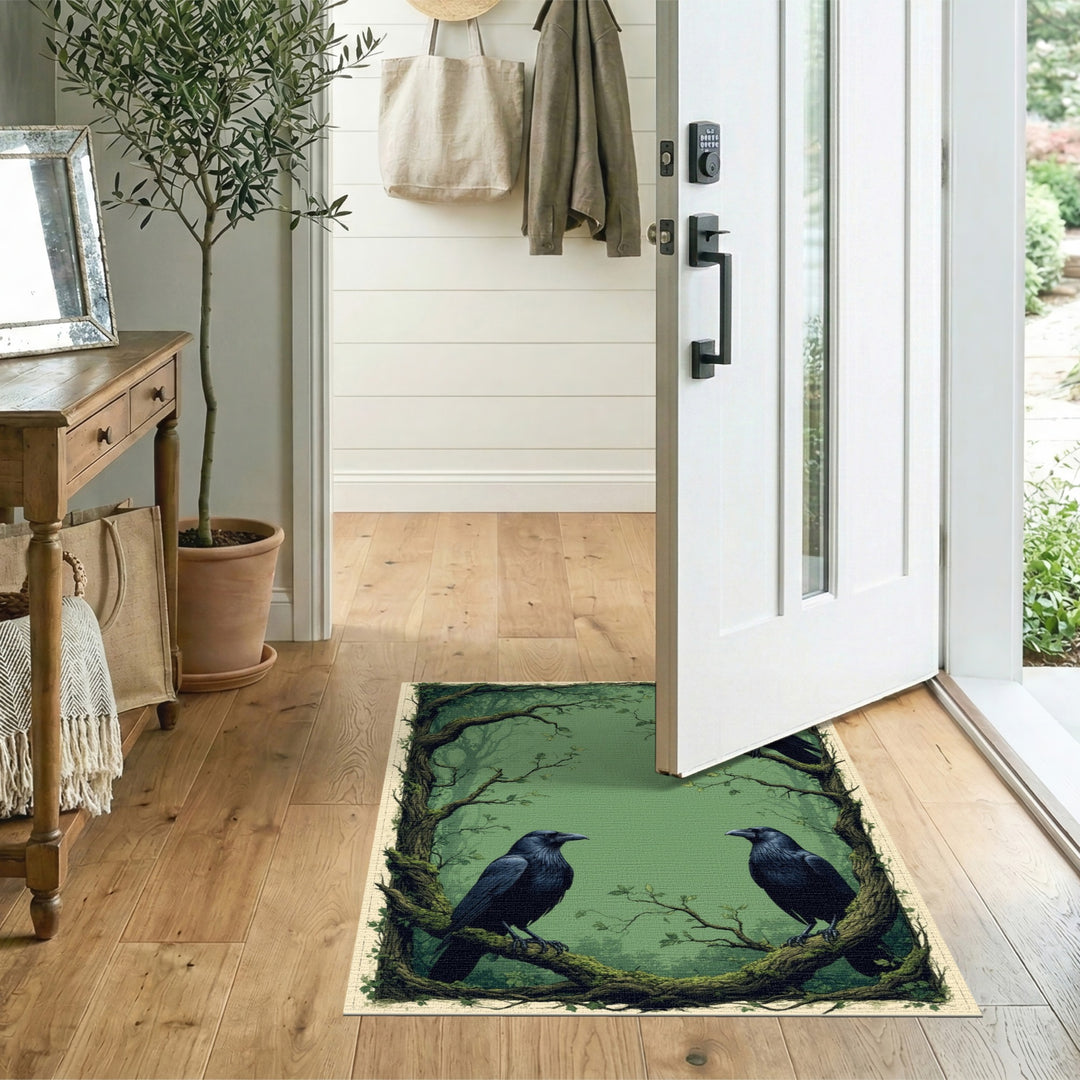 Raven Trio Green Forest Area Rug