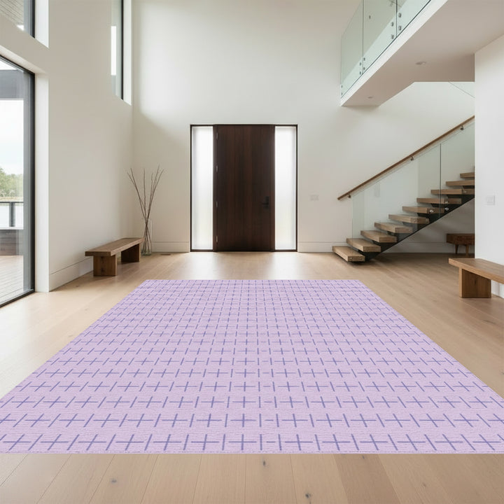 Lilac With Purple Plus Grid Rug