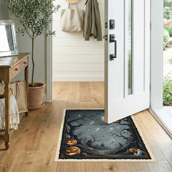 Haunted Forest Halloween Washable Area Rug