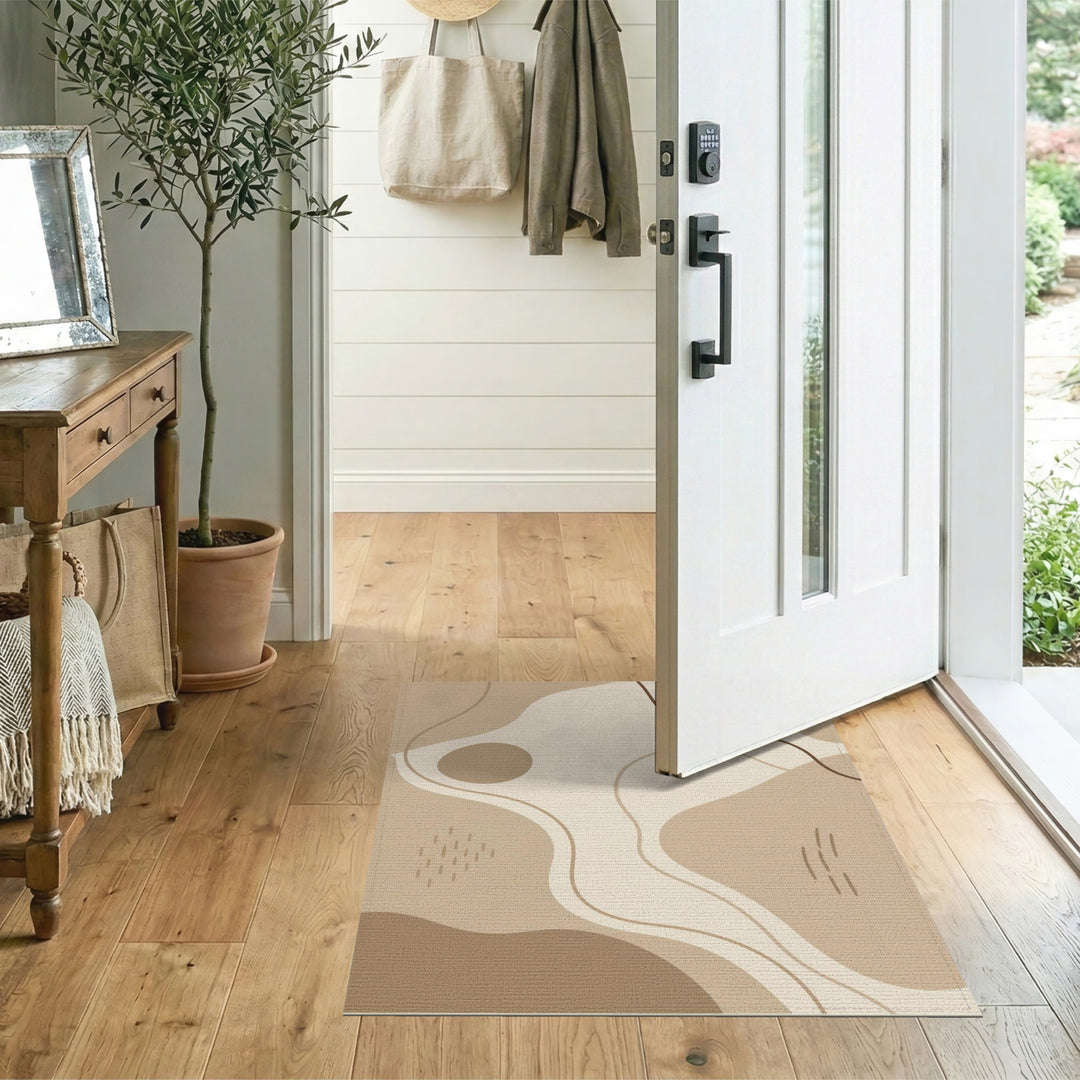 Beige Abstract Area Rug