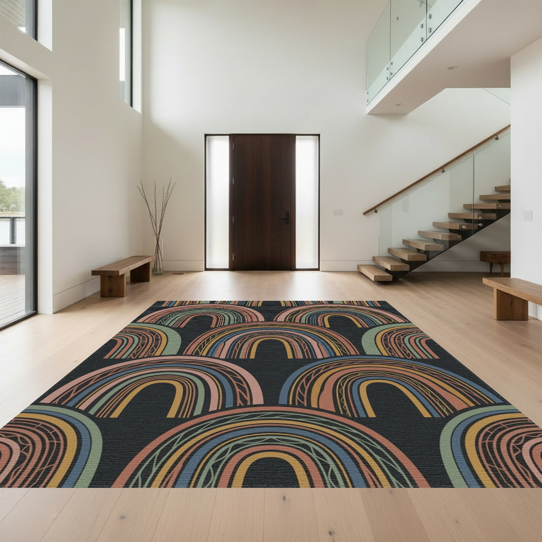 Boho Rainbow Earthy Pastel Rug