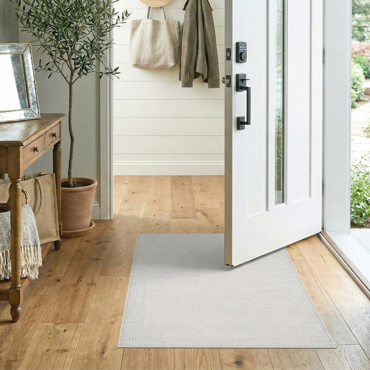 Minimalist Geometric Border Area Rug