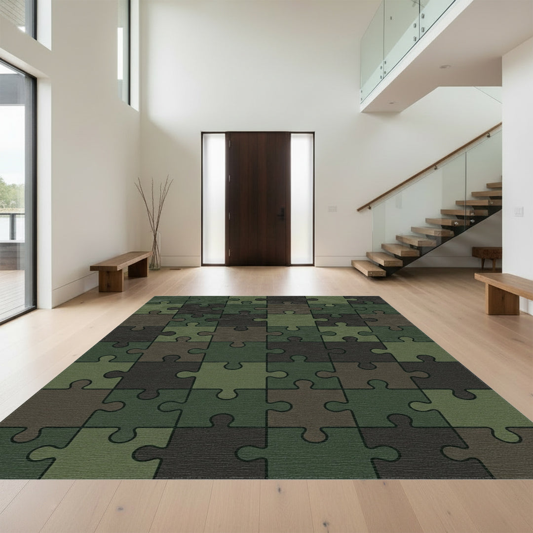 Camouflage Jigsaw Puzzle Art Rug