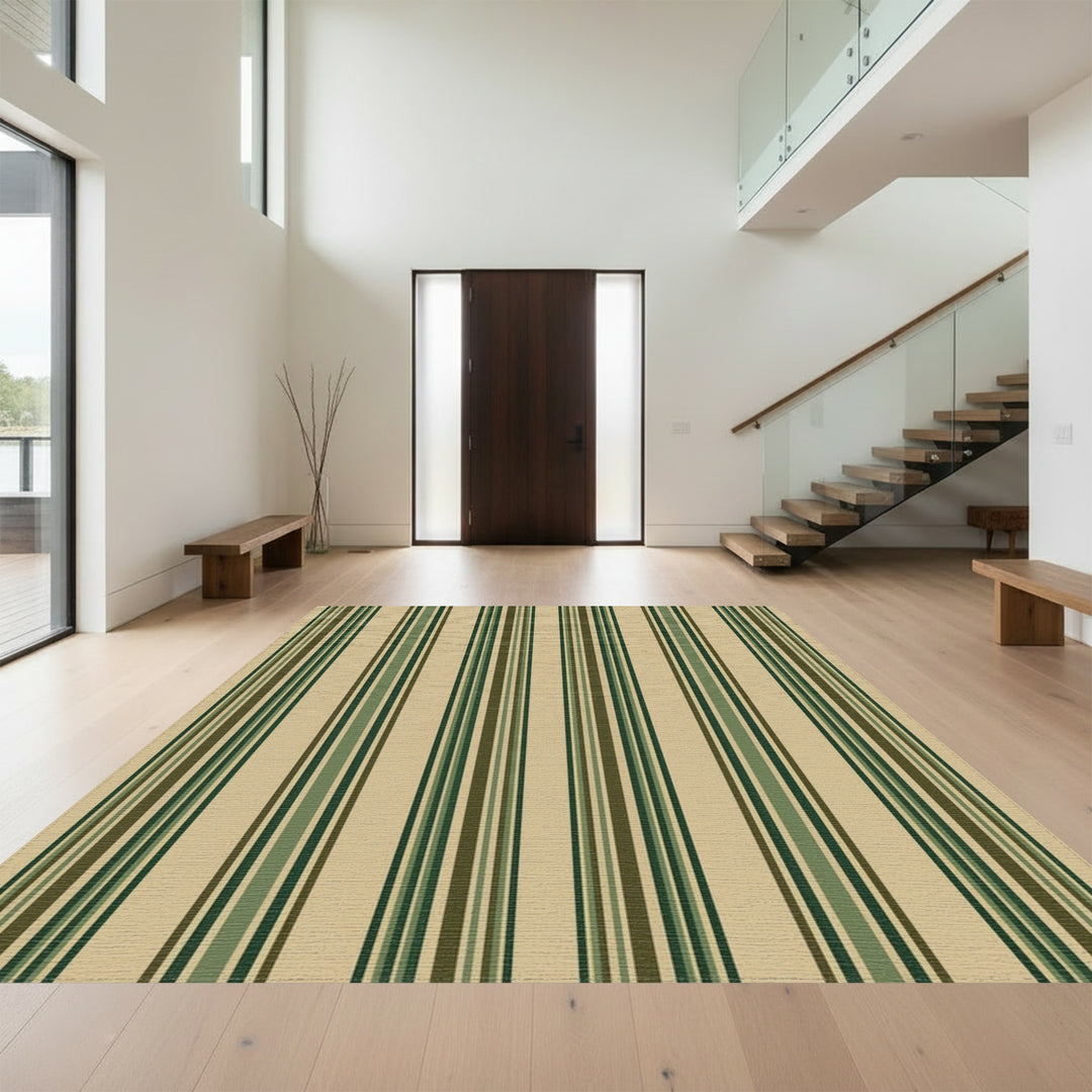 Earthy Tone Vertical Stripe Rug