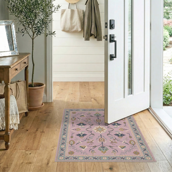 Pink Floral Vintage Area Rug