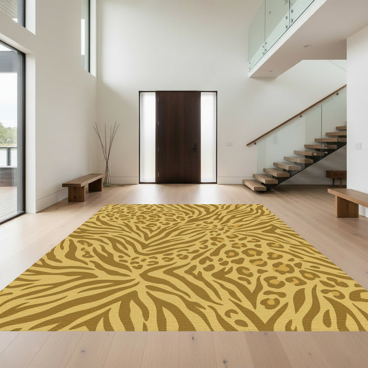 Golden Leopard Zebra Mix Rug