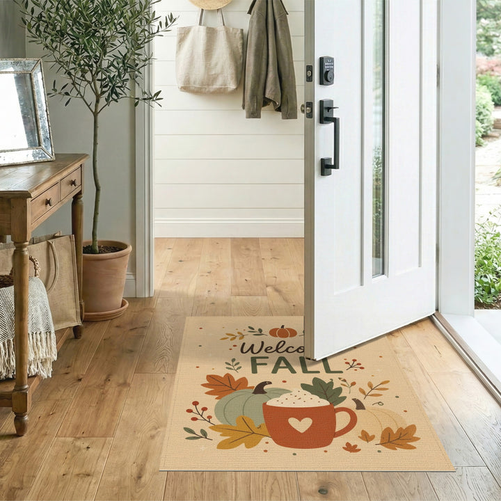 Welcome Fall Pumpkin Mug Area Rug