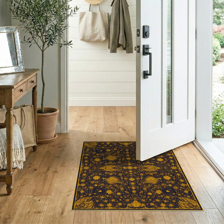 Celestial Gold Washable Area Rug