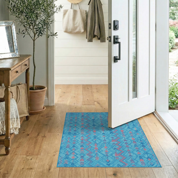 Blue Arrow Chevron Area Rug
