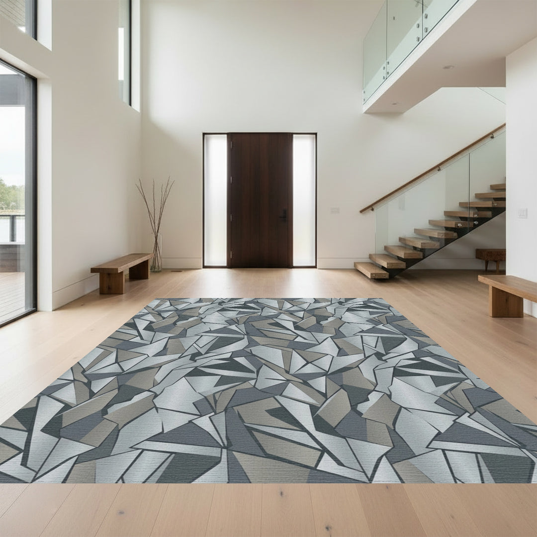 Cracked Ice Geo Abstract Rug