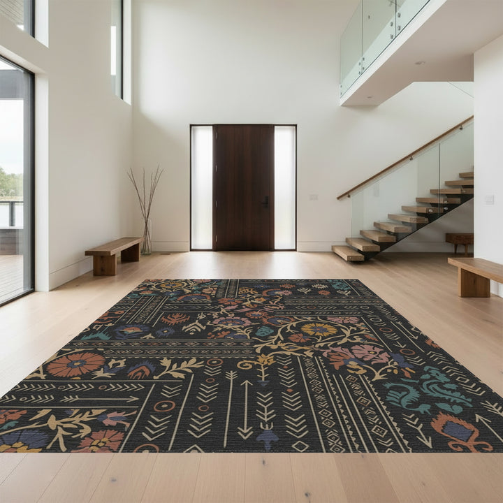 Patchwork Floral Arrow Medallion Rug