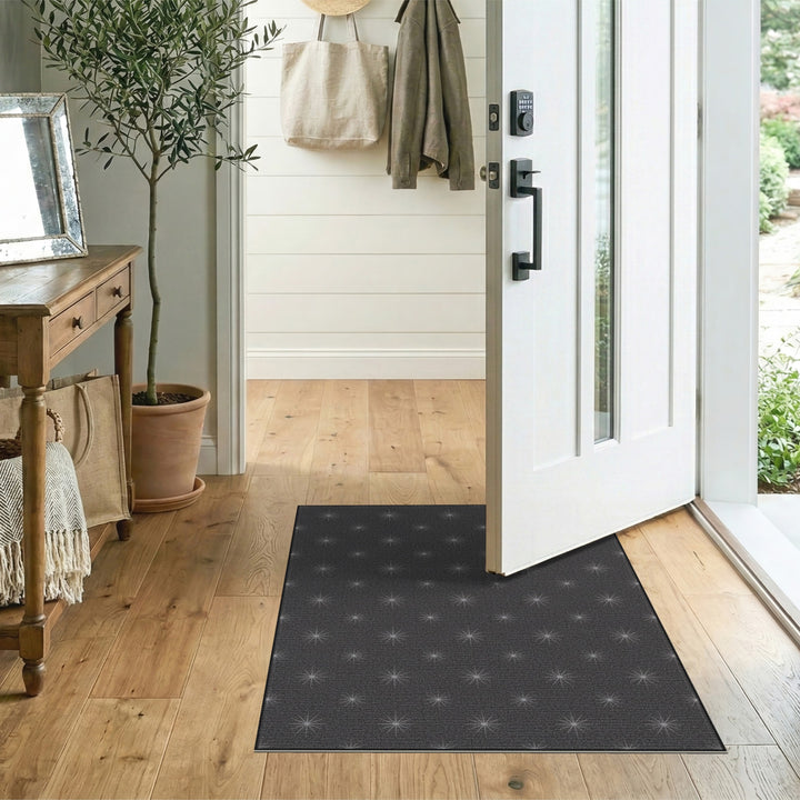 Grey Starburst Geometric Grey Area Rug