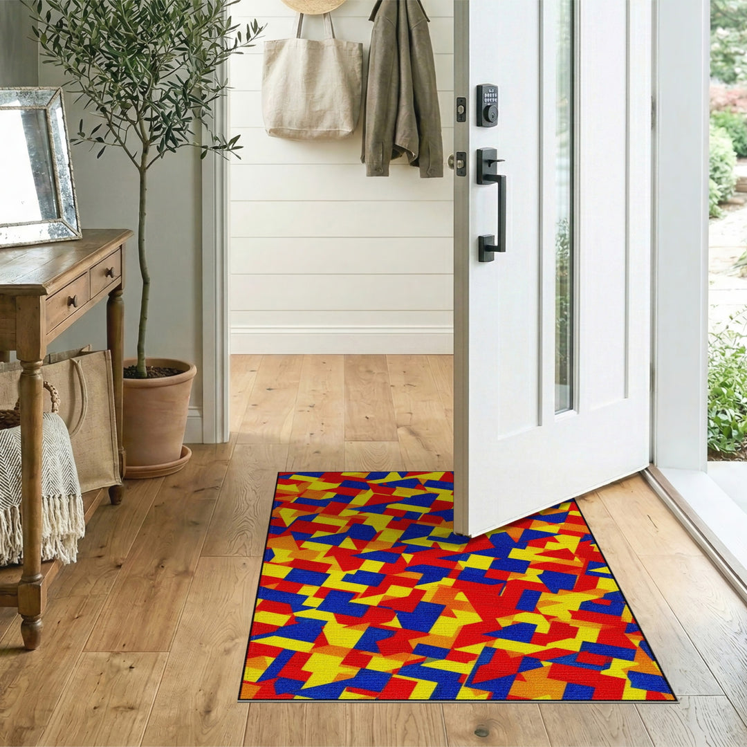 Vibrant Geometric Multi-Color Area Rug