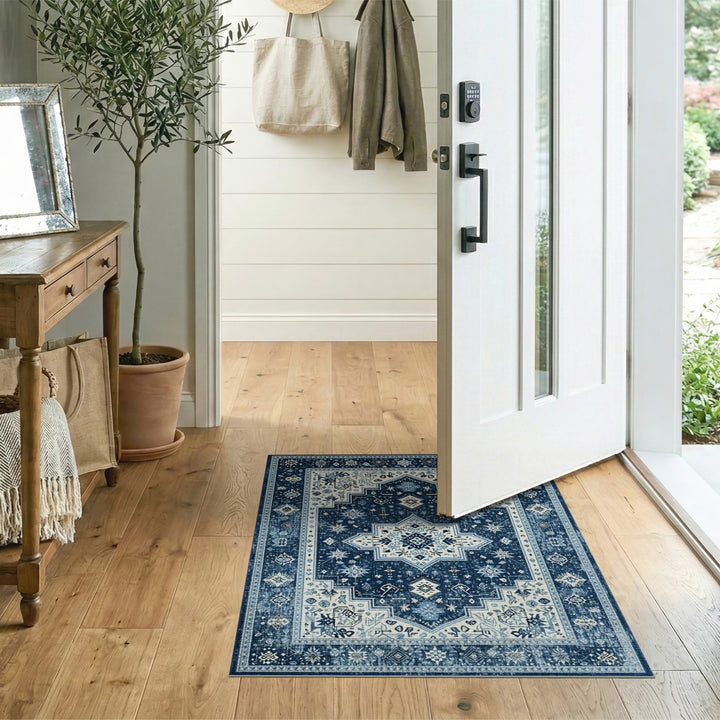 Navy Blue Traditional Persian Area Rug