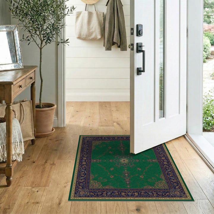 Emerald Medallion Emerald Green Persian Medallion Area Rug