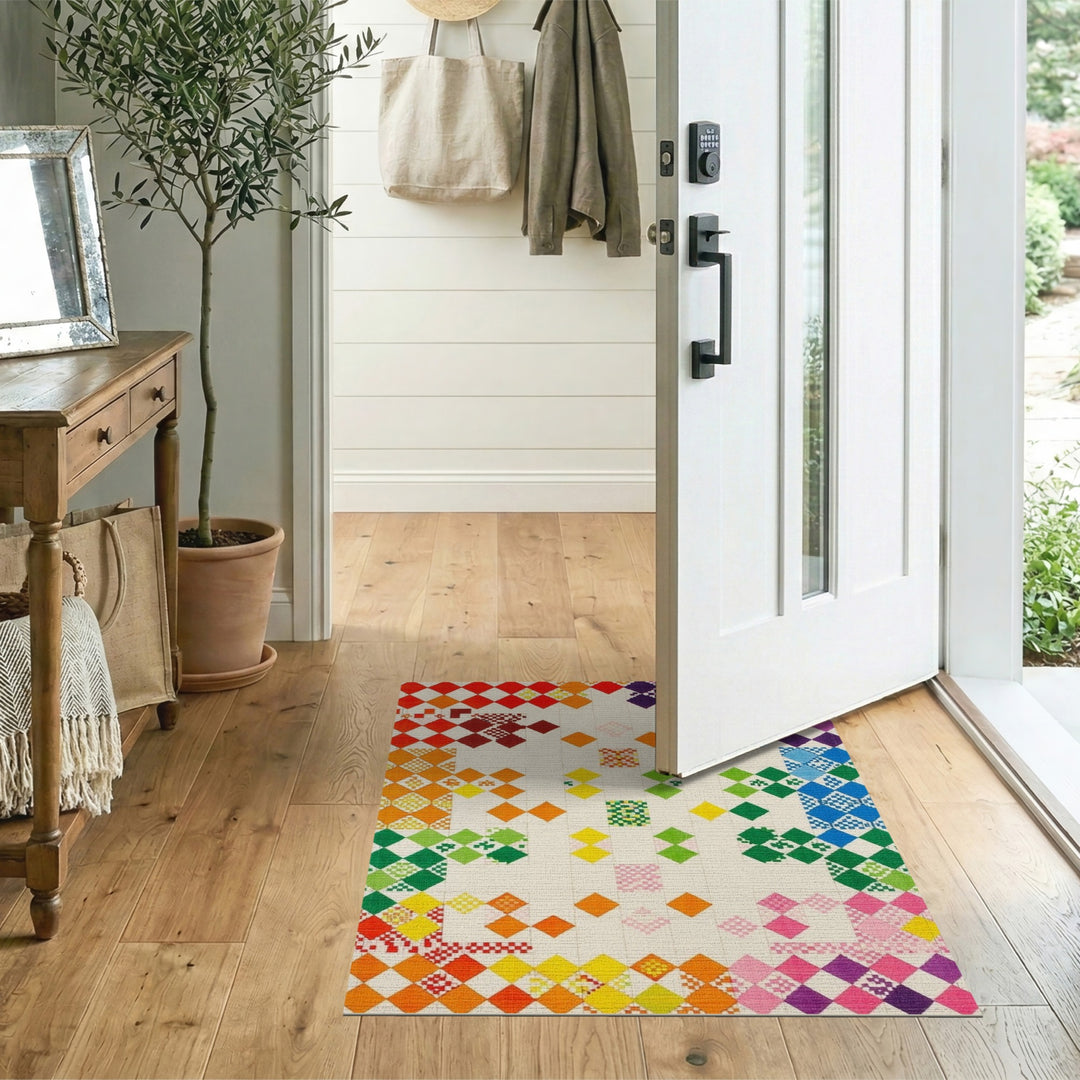 Vibrant Multi-Color Geometric Area Rug